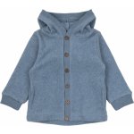 Mikk-Line Bavlněná fleecová dětská mikina na zip s kapucí Faded Denim Melange – Zboží Dáma
