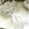 Svatební vývazek Vývazek velký s kytičkou - bílo-stříbrný