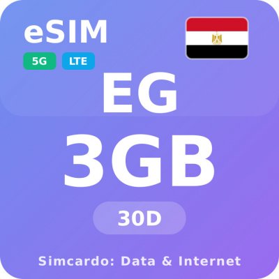 Egypt Mobilní Internet - eSIM 3GB 30 dní datová SIM karta – Zboží Mobilmania