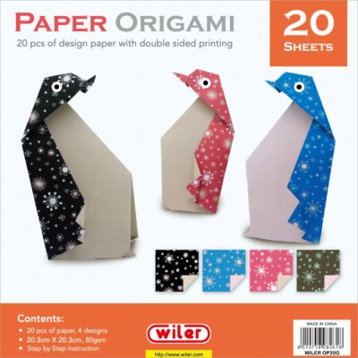 WILER Origami papír,20,3x20,3cm 20ks/80g OP20G – Zboží Mobilmania
