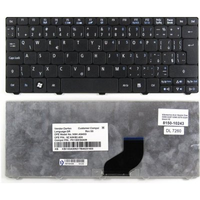 česká klávesnice Acer Aspire One D255 D257 D260 D270 532H černá CZ - design 1 – Zboží Mobilmania