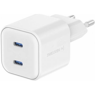 Swissten síťový adaptér gan 2x usb-c 20w power delivery bílý – Zboží Živě