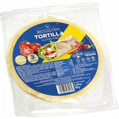 Bezgluten Tortilla bezlepková 3x60 g 180 g – Zboží Dáma