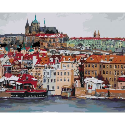 ZUTY Malování podle čísel ZIMNÍ PRAŽSKÝ HRAD 40 x 50 cm – Sleviste.cz