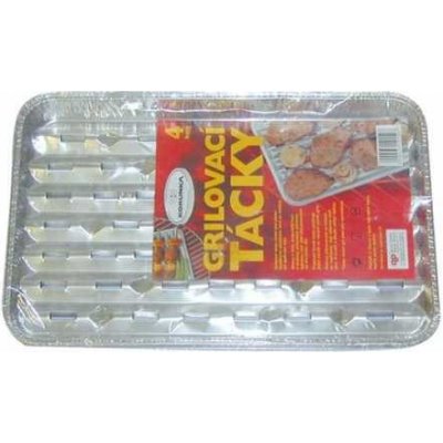 Grilovací hliníkové tácky BBQ - Set 4ks (34x23x2.5cm) – Zboží Mobilmania