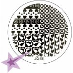 Starnails Razítkovací destička JQ58 Srdíčka – Zboží Dáma