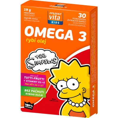 MaxiVita Kids Omega 3 rybí olej 30 kapslí 19 g – Zbozi.Blesk.cz