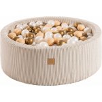 MeowBaby kulatý míčkový bazének 90 x 30 cm velvet ecru + 200 barevných míčků – Zboží Dáma