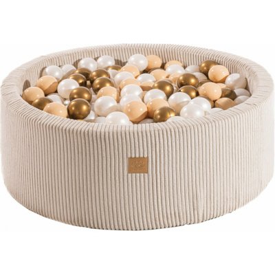 MeowBaby kulatý míčkový bazének 90 x 30 cm velvet ecru + 200 barevných míčků – Zboží Dáma