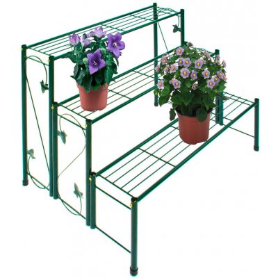 DEMA Schody na květiny 3 police 78 x 55 x 65 cm Antik tmavozelené 47038D – Sleviste.cz