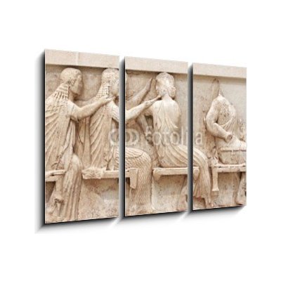Obraz 3D třídílný - 105 x 70 cm - Ancient Greek Temple Frieze detail, Delhpi, Greece Starověký řecký chrám Detail fríze, Delhpi, Řecko – Hledejceny.cz