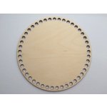 YarnMellow Dřevěné dno na košík kruh 20cm (Překližková dna na háčkování. Dřevěné dno je vhodné na výrobu košíků, podnosů, kabelek a tašek z pedigu, přízí nebo špaget. Průměr 20 cm. Průměr děr: 8-9mm.