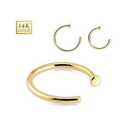 Šperky4U zlatý piercing do nosu kruh ZL01040-0810-YG – Zboží Mobilmania