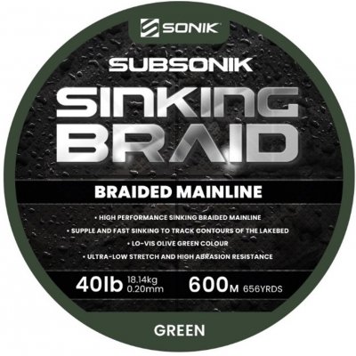 Sonik Šňůra Subsonik Sinking Braid 600 m 0,20 mm 40 lb