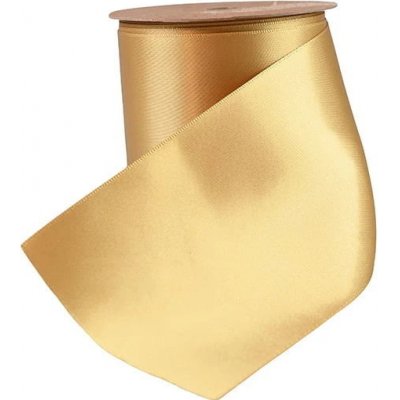 Det Gamle Apotek Široká saténová stuha Gold 5 m, zlatá barva, textil – Sleviste.cz