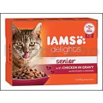 Iams Senior Delights Chicken in Gravy 12 x 85 g – Zbozi.Blesk.cz