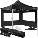 tectake 403149 Skládací pavilon Olivia 3x3 m s 2 bočnicemi černá hliník – Hledejceny.cz