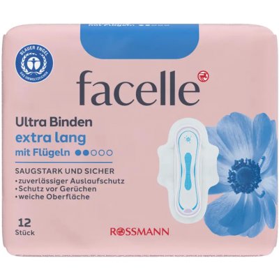 Facelle Hygienické vložky s křidélky Ultra Extra Long 12 ks – Zboží Dáma