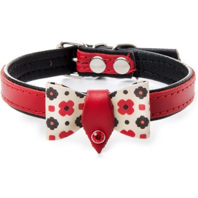 JK AIMALS Kožený obojek s mašlí – Sleviste.cz