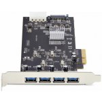 StarTech.com 4-Port USB-A PCIe Card, USB 3.2 5Gbps, 4x USB Controllers - USB adaptér - PCIe 2.0 x4 - USB 3.2 Gen 1 x 4 - cerná - pro P/N: FCREADMICRO3V2, USB315AC1M, USB3S2SAT3CB – Zboží Mobilmania
