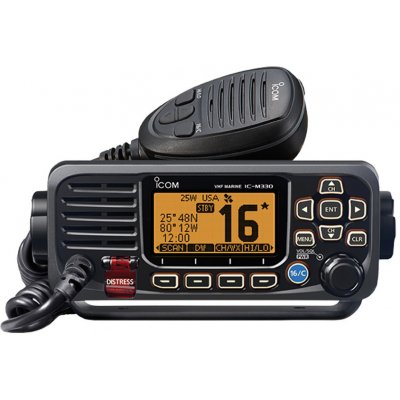 ICOM IC-M330GE je pevná VHF s funkcí DSC v souladu s třídou D a s integrovanou GPS , IPX7 voděodolná. Velký podsvícený LCD displej se sluchátkem a vyhrazenými tlačítky pro rychlý přístup k funkcím zař