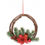 Pro-Tech shop Vánoční věnec 30cm červený ratanový závěsný 69326 – Hledejceny.cz
