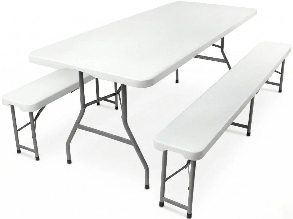 Crossheim C25032 Pivní set plastový skládací 180 cm bílá