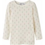 Dětské funkční tričko s merinem Name It Wang Small flowers dlouhý rukáv coconut milk – Hledejceny.cz