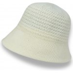 Dámský letní háčkovaný klobouk Krumlovanka Cloche přízový P-3231 černá smetanová – Zboží Dáma