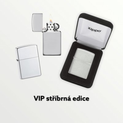 Zippo VIP benzínový z ryzího stříbra Ag s vaším textem nebo logem 925 – Zboží Mobilmania