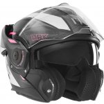 NOX PREMIUM helma výklopná FLIP-BACK (čelist sklopná dozadu) s hledím SPINNER ARK barva černá/bílá/růžová velikost XS | Zboží Auto