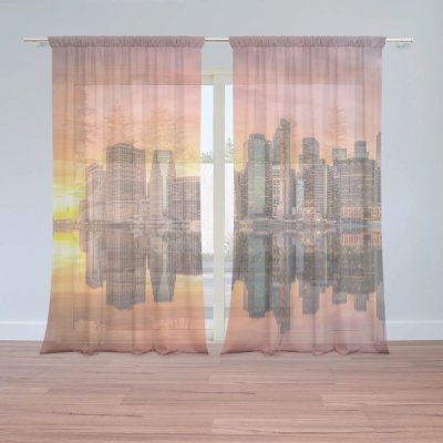 Sablio Záclony New York Západ slunce: 2ks 150x250cm – Hledejceny.cz
