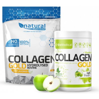 BioMedical Collagen Gold Hydrolyzovaný kolagen Stevia Apple Fresh 300 g – Hledejceny.cz