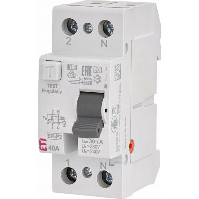 Proudový chránič 2P 40A 30mA typ A EFI6-P2 002061262 ETI – Zbozi.Blesk.cz