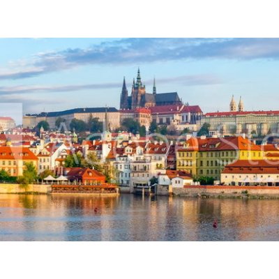 WEBLUX 285282090 Samolepka fólie Prague panorama with Charles Bridge and Prague Castle at background Pražské panorama s Karlovým mostem a Pražským hradem v pozadí, Česk, rozměry 100 x 73 cm – Zbozi.Blesk.cz