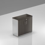 Nábytek Designový cz SB282 07 - Kancelářský regál Komfort, 80x38,5x76 cm, dveře 2/2, kaštan/šedá – Hledejceny.cz