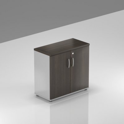 Nábytek Designový cz SB282 07 - Kancelářský regál Komfort, 80x38,5x76 cm, dveře 2/2, kaštan/šedá – Hledejceny.cz