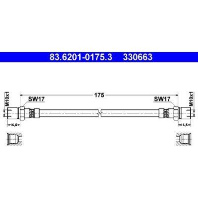 Brzdová hadice ATE 83.6201-0175.3 | Zboží Auto