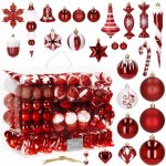 SPRINGOS Maxi 153-dílná sada vánočních ozdob červeno-bílá – Hledejceny.cz