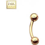 Šperky4U zlatý piercing do obočí kuličky ZL01107-1206-YG – Hledejceny.cz
