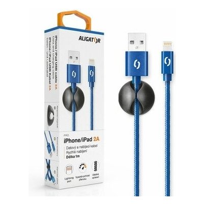 Aligator Datový kabel premium 2A Lightning, modrý DATKP14 – Zboží Mobilmania