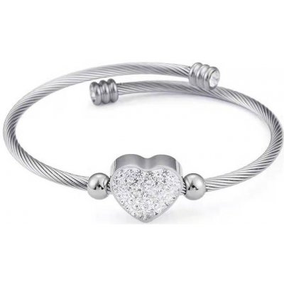 Izmael náramok Crystal Heart strieborná KP15207 – Zboží Mobilmania