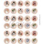Sugar Stamp Pusinky předtištěné předlohy Vánoce Předtištěný arch č.8 Zimní pr. 3cm – Zboží Dáma