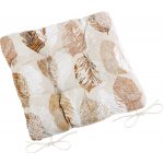 Bellatex Sedák EMA prošívaný Listy béžová, hnědá 40x40 cm – Sleviste.cz