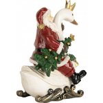 Clayre & Eef Červená vánoční dekorace Santa Claus na labuti - 13*10*16 cm – Hledejceny.cz