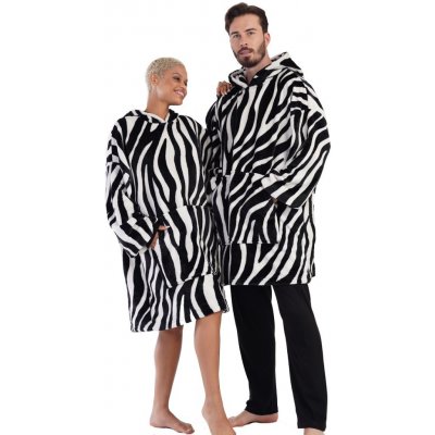 Černá i šedá veliká huňatá klokaní mikina župánkový styl ZEBRA 1z1583 černá – Zboží Mobilmania