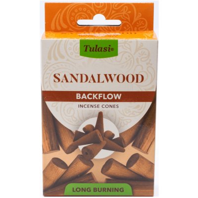 Tulasi Sandalwood backflow indické vonné františky 10 ks