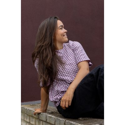 Oneday Betty halenka kostkovaná fialová – Sleviste.cz