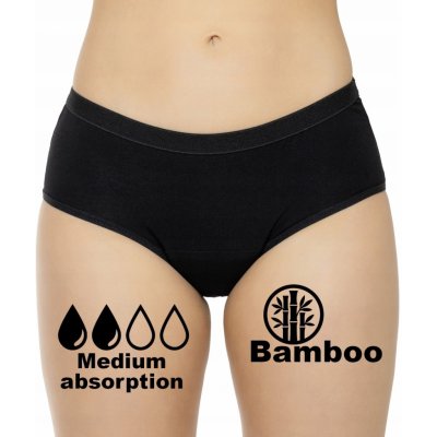 Ecomodi menstruační kalhotky černé z bambusu vysoký pas – Zboží Mobilmania