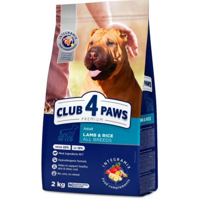 Club4Paws Premium Lamb and rice for adult dogs of all breeds 2 kg